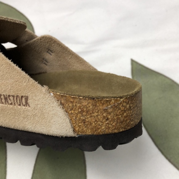 NWT Women's Latte Cream Suede Birkenstock Boston Shoes - Narrow Fit - Picture 8 of 8